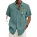 Men's Clothing 2023 Summer New Hort Sleeve Simple Geometric Pattern Men's Shirt_viptrois.com