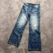Vintage Washed Denim Pants – Distressed Lightning Cracked Jeans (Unisex S-XXXL, Blue/Black Grey)_viptrois.com