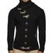 Loom Cross-Border Autumn Winter European American Style Solid Color Sweater Men Trendy Horn Button Slim Cardigan_viptrois.com