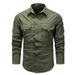 Vintage Work Shirt For Men, Long Sleeve Casual Loose Fit Spring Style, Trendy Retro Denim Shirt Jacket_viptrois.com