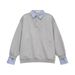 Contrast Color Splicing Shirt Collar Sweater Men's And Women's Autumn Long-sleeved Lapel Loose Couple Design Top_viptrois.com