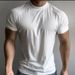 Men's Clothing Summer Sports Outdoor Training Short Sleeved Slim Elastic Quick Drying Raglan Sleeves Small Collar Solid Color Breathable Tide T Shirt_viptrois.com