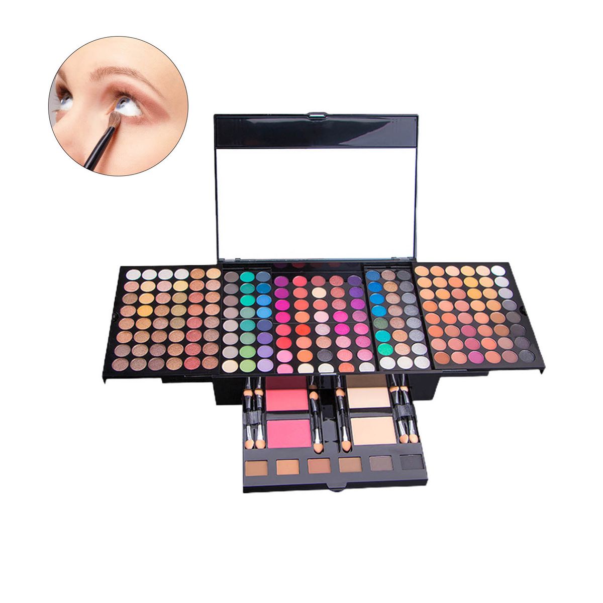 Hislaves Eyeshadow Palette Waterproof Long Lasting Cosmetic Multifunctional Make Up Eyeshadow Palette Sets for Party-Multi_viptrois.com