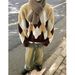 Pure American Retro Diamond Christmas Sweater For Men Winter Trendy Brand High-end Lazy Knitted Loose Couple Top_viptrois.com