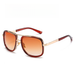 Trendy Large Frame Men's Metal Double Beam Toad Mirror, Thick Frame, Gray Lens, Sunglasses, Glasses_viptrois.com