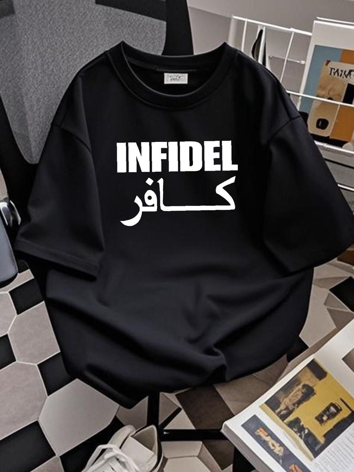 Infidel T-Shirt Tee Shirt 2A Second Amendment Stylish Soft Designer Clothes Summer Casual Breathable Streetwear Top For Everyday Wear Fashion_viptrois.com