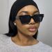 Women's Glasses Beige Nail Sunglasses Square New Retro Ins Sunglasses High End Plain Fashion Sunglasses_viptrois.com