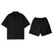 Men's Clothing Extra Large Size 300 Catties Texture Heavy Solid Color T Shirt Men's Summer Loose Sports Suit Short Sleeved Polo Shirt_viptrois.com