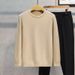 Autumn And Winter Round Neck Sweater, Men's Inner Warm Knit Sweater, Pullover Sweater, Base Sweater_viptrois.com