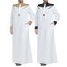 2025 Autumn/Winter New Muslim Men's Loose Stand Collar Contrasting Long Sleeve Ethnic Style Jumpsuit_viptrois.com