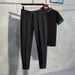 Koshi Pants Men's Summer Slim Straight 9 Cropped Pants Business Casual Small Foot Trousers Loose Drape Suit Pants_viptrois.com