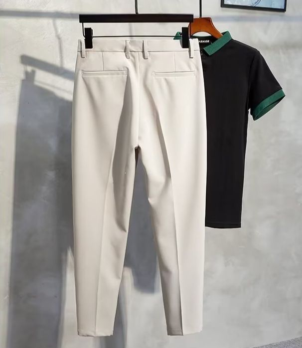 Men's Clothing Casual Pants Spring And Autumn Summer Thin Elastic Suit Pants Nine Point Trousers_viptrois.com