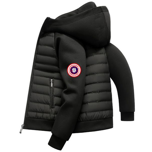 Men's Lightweight Logo Hooded Puffer Jacket - Oversized Streetwear Coat, Minimalist Design_viptrois.com