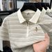 Men's Half Zip Polo Shirt, Breathable Stretch Short Sleeve Top With Pony Embroidery, Wrinkle-Resistant Casual Shirt For Daily Wear_viptrois.com