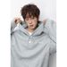 Monochrome Man- Color-Block Brim Half-Open Collar Hooded Sweatshirt For Men Spring New 400G Heavyweight Texture Trendy Brand Oversized_viptrois.com