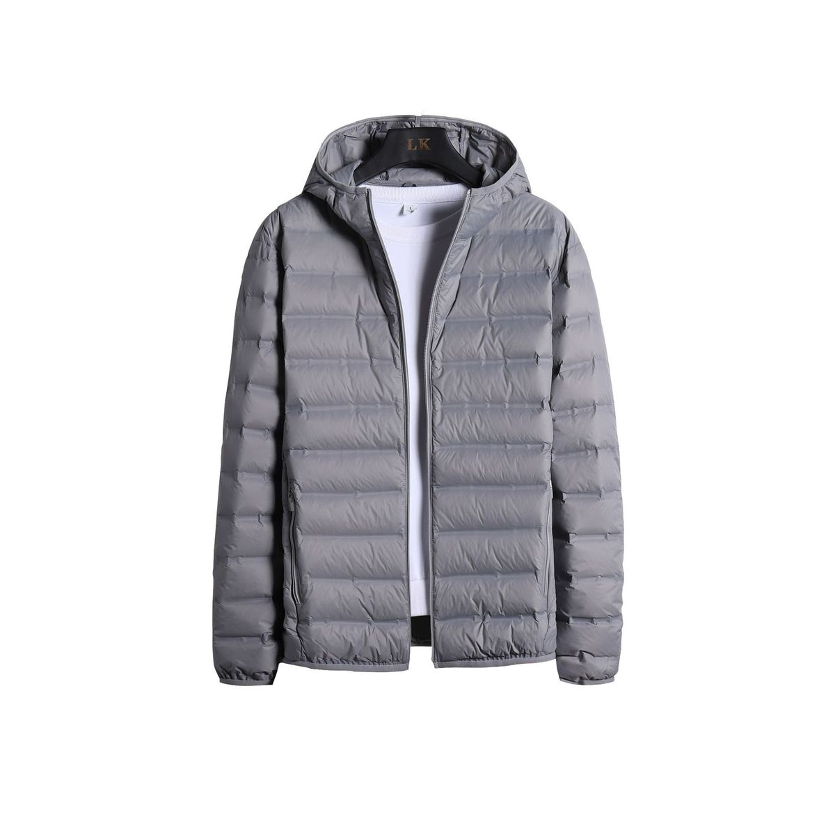 Men's Lightweight Down Jacket With Hood - 90% White Duck Down Fill, Waterproof & Windproof, Outdoor Short Coat For Hiking, Travel, And Daily Wear_viptrois.com