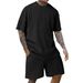 Men's Clothing Men's Sports Solid Color Round Neck Pullover Jacquard Texture T Shirt Single Top_viptrois.com