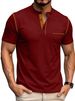 Small Slanted Breathable Short-sleeved Half-button Henry Polo Shirt For Men, Large Size, Casual Sports T-shirt_viptrois.com