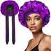 Double Layer Satin Sleeping Cap Double Sided Round Hat Bow Ribbon Silk Beauty Hair Cap Bonnet_viptrois.com