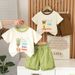 2025 New Summer Children's Short Sleeved Boys' Stylish Mathematics Giraffe Top And Shorts Two Piece Set, Trendy_viptrois.com