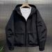 Men's Clothing Spring New Hooded Jacket Men's Workwear Large Pocket Solid Color Jacket Casual Loose Outdoor Jacket_viptrois.com