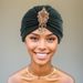 Spring New Forehead Tassel Pendant High End Retro Solid Color Fashion Temperament Turban Hat Ethnic_viptrois.com