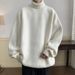 Men's High Neck Sweater, Thick And Loose, Handsome Youth Base Coat, Retro Knit Sweater_viptrois.com