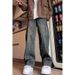 Men's Clothing Straight Jeans Men's Spring Retro Washed Design Casual Pants High Street Cool Cleanfit Pants_viptrois.com