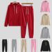 Men's Clothing Solid Color Long Sleeved Hooded Sweatshirt Suit Casual Loose Sports Two Piece Suit_viptrois.com