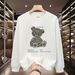 Men's Korean Style Bear Print Sweatshirt – Crew Neck Long Sleeve Pullover, Soft & Stylish Casual Top_viptrois.com