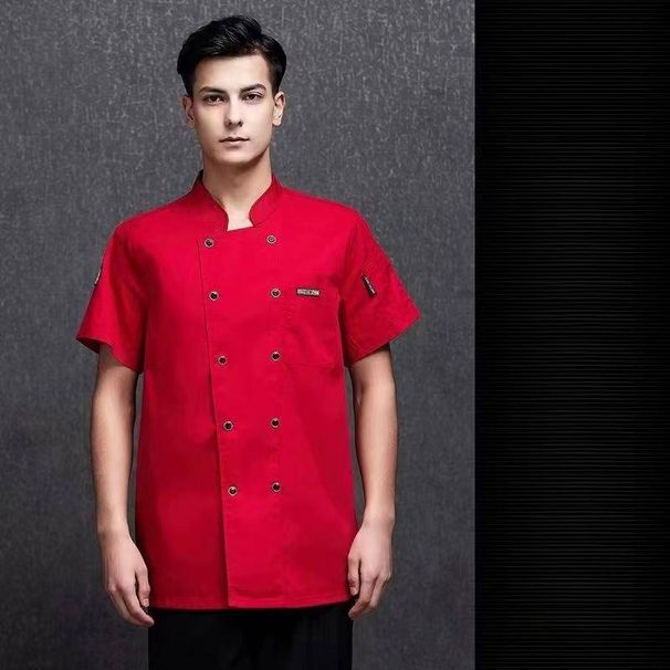 Men's Clothing chef work clothes long sleeved restaurant hotel chef clothes breathable_viptrois.com