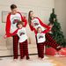 Christmas tree letters plaid Christmas family dress printed home clothes pajamas_viptrois.com
