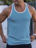 2025 Summer Knitted Vertical Stripe Fitness Sports Casual Color-block Men's Vest_viptrois.com