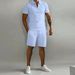2pcs Casual Trendy Lapel Zip Sports Fleece Polo Shirt Set For Sports Gifts_viptrois.com