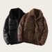 Men's Casual Faux Leather Fleece-Lined Jacket With Notched Lapel, Single-Breasted, Windproof & Warm Winter Coat For Outdoor & Daily Wear ( M-5XL)_viptrois.com