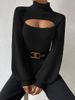 "Women's Oversized Knit Sweater | Trendy Streetwear Pullover | Casual Loose Fit Jumper Solid Color Embroidered Designs Cozy Acrylic Yarn | XS-XL"_viptrois.com