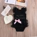 Kids' Clothing Ins Popular Girl Baby Newborn Black Lace Skirt Romper Cute Girl Letter Angel Crawling Clothes Jumpsuit_viptrois.com