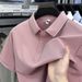 Men's Clothing High End Nylon Spandex Ice Silk Jacquard Short Sleeved T Shirt Summer New Men's Business Casual Solid Color Polo Shirt T Shirt_viptrois.com