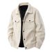 Men's Corduroy Lapel Jacket – Casual Workwear Style, Spring & Autumn Fashion, Black/White/Brown/Army Green (Sizes M-5XL)_viptrois.com