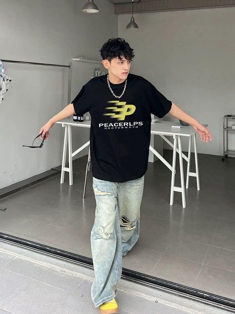Men's High-quality Round-neck Pullover Short-sleeved T-shirt_viptrois.com