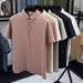 180g Short-sleeved Polo Shirt, 2026 Men's Business Casual Plain-ribbed Collar T-shirt, High-end Summer Ice Silk For Men_viptrois.com