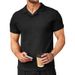 2024 Summer New Waffle V-neck Polo Shirt Lapel Cool Short-sleeved Men's Top Casual Fashion T-shirt_viptrois.com