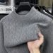Autumn New Solid Color Half Turtleneck Thickened Cable Knit Warm Sweater Men's Winter Base Shirt_viptrois.com
