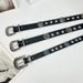 New Versatile Ethnic Style For Women, Black Creative Bronze Pattern Rivet Decor Punk Belt_viptrois.com