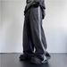 Vintage Baggy Straight Leg Jeans For Men - Retro Streetwear Denim Pants With Stripes, High Waist, Loose Fit, Washed Blue & Black (S-XXL)_viptrois.com