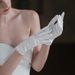 Unisex Wedding gloves White simple lace lace short bridal wedding dress dinner gloves_viptrois.com