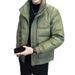 "Men's Slim-Fit Lightweight Down Jacket, 550FP Gray Duck Down Filled, Waterproof & Windproof Winter Coat With Stand Collar (Black/Green/Khaki)"_viptrois.com
