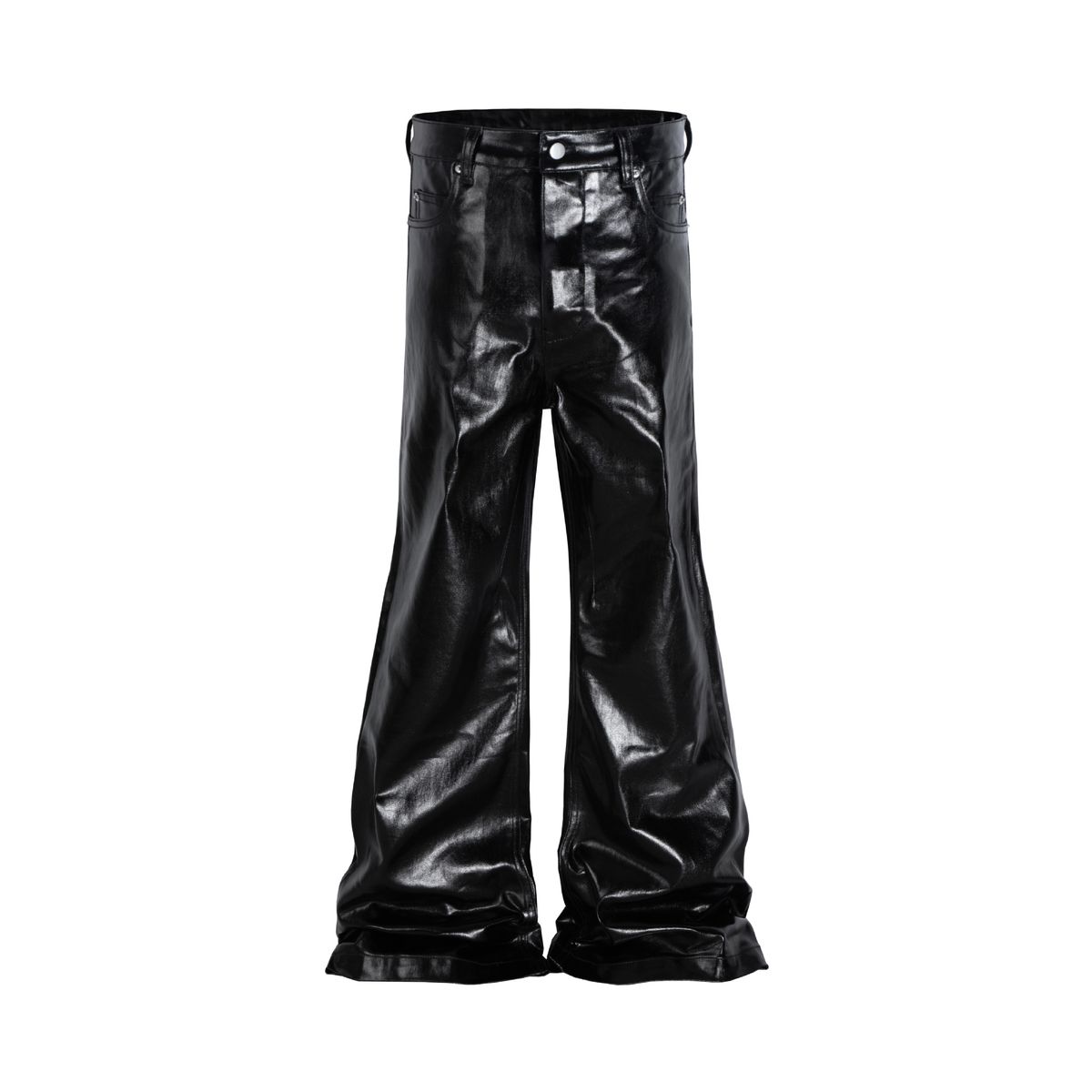 Moclose High Waist Flared Pants For Men & Women - Slim Fit Stretchy Cotton Wide Leg Bootcut Trousers With Glossy Coating_viptrois.com