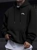 Men's Autumn And Winter Casual Fashion Loose Hooded Sweatshirt Mountain Print Warm Long Sleeved Pullover_viptrois.com