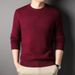 New Autumn Solid Color Youth Slim Fit Round Neck Versatile Business Knitwear Men's Base Shirt Sweater_viptrois.com